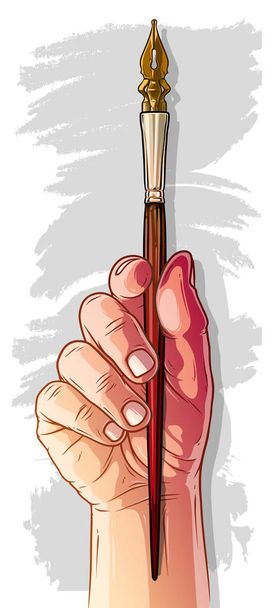 漫画手色アンティーク インクのペン - ベクター画像