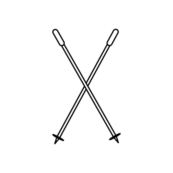 Skistokken ontwerp - Vector, afbeelding