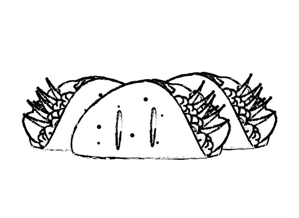 Burrito van Mexicaans eten en traditionele keuken geïsoleerde themaontwerp vectorillustratie - Vector, afbeelding