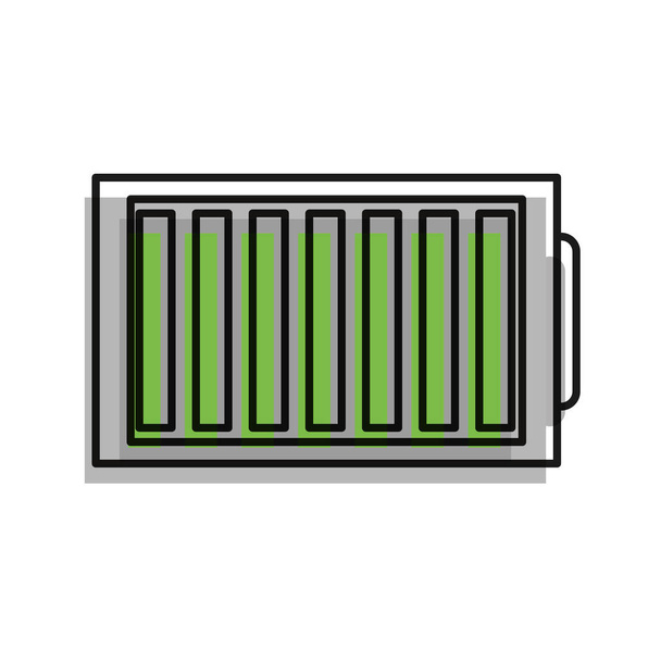 kleur batterij machtstechnologie met gelijke lading verplaatst - Vector, afbeelding