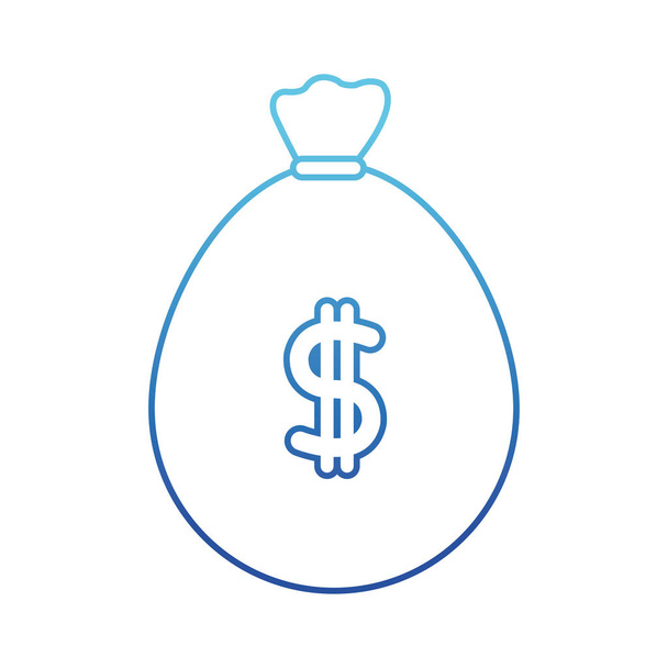 sac ligne bleue pour économiser de l'argent avec le symbole peso
 - Vecteur, image