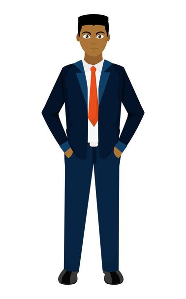 hombre con ropa elegante y estilo de corbata
 - Vector, imagen