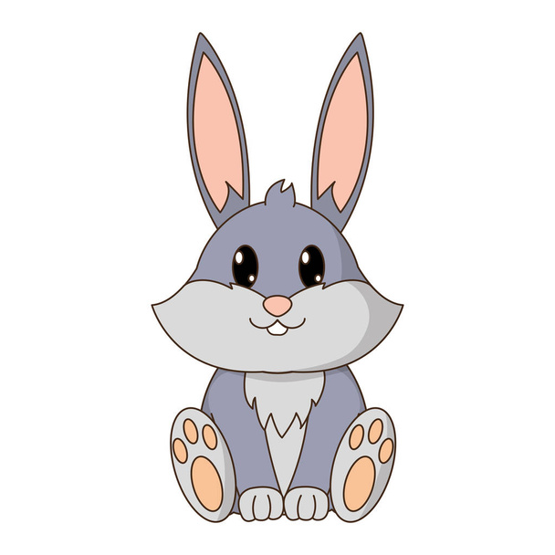 conejo lindo animal salvaje carácter
 - Vector, Imagen