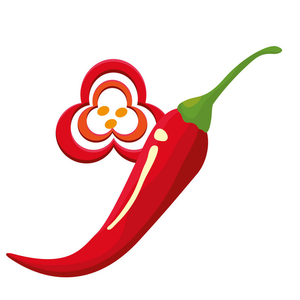 Izolované chilli design - Vektor, obrázek