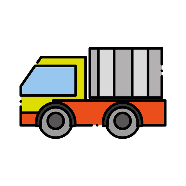 пунктирна лінія транспортування вантажівок до доставки бізнесу
 - Вектор, зображення