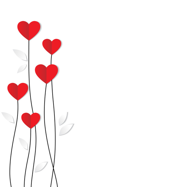 Святкова картка. Серце з паперу. День Святого Валентина
 - Вектор, зображення