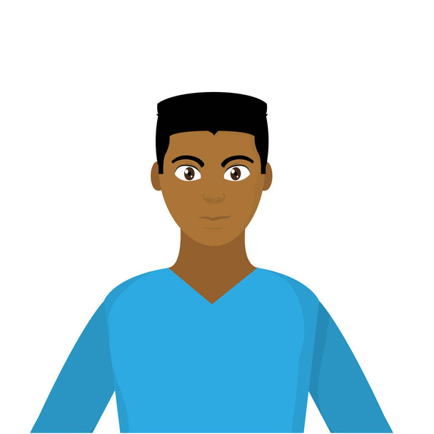 avatar man with hairstyle and shirt design - Vector, Image