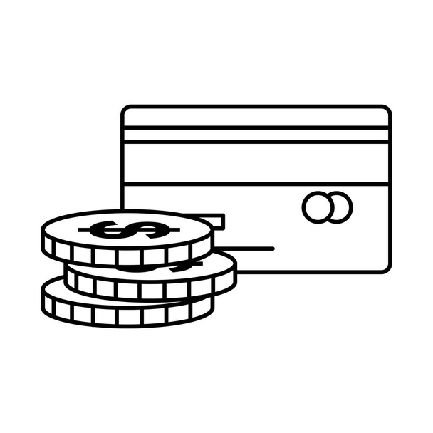 Munten- en credit card design - Vector, afbeelding