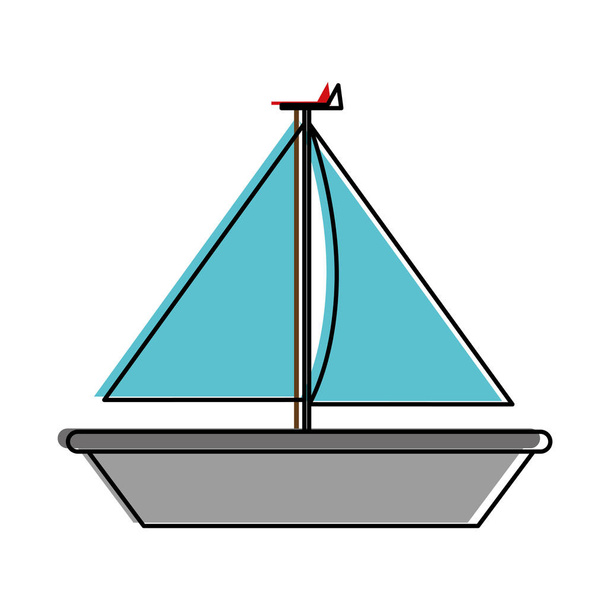 Isolated sailboat design - Vector, Image