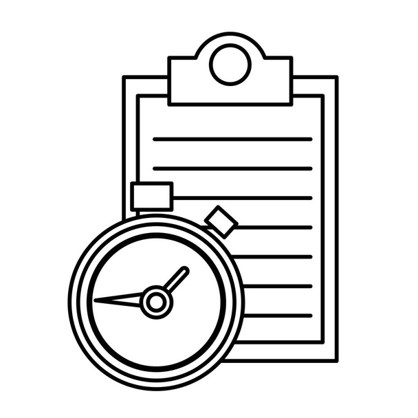 line check list document with chronometer time - Vector, Image