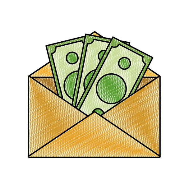 grated bill cash money inside card design - Vector, Image