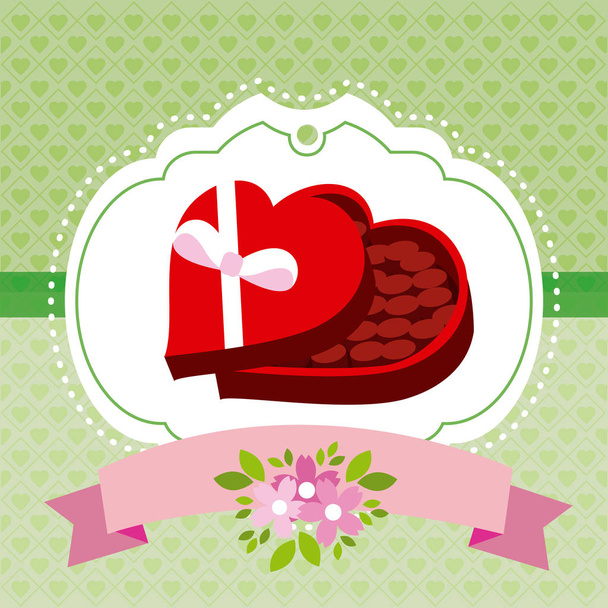 Любов мила емблема з формою вогнища подарункова коробка Векторна ілюстрація графічний дизайн
 - Вектор, зображення