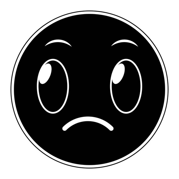 silueta smutný obličej gesto emoji výraz - Vektor, obrázek
