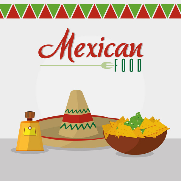 Mexické jídlo ikonu scénografie - Vektor, obrázek