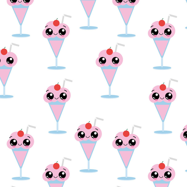 Milkshake background of ice cream sweet and dessert food theme Isolated design Vector illustration - Vetor, Imagem