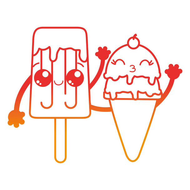 Мороженое из сладкого и десерта тема питания Изолированный дизайн Векторная иллюстрация
 - Вектор,изображение