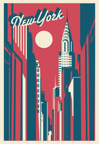 new york city kartpostal - Vektör, Görsel