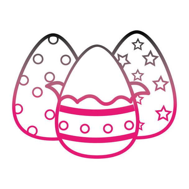 Σχεδιασμός χρώμα γραμμής σοκολατένια αυγά Πάσχα διακοσμήσεις - Διάνυσμα, εικόνα