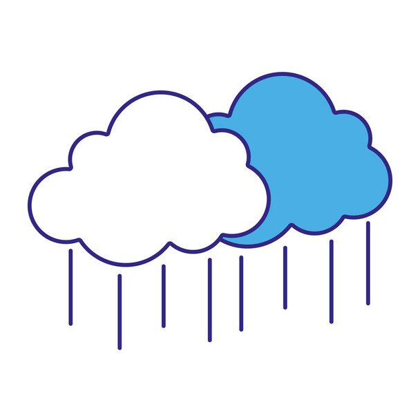 full color nature cloud raining weather in the sky - Vector, Image