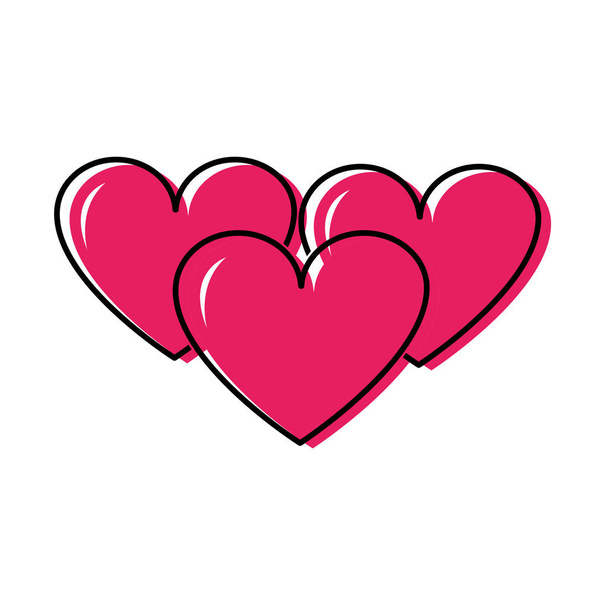 σύμβολο αγάπη καρδιές μετακινήθηκε χρώμα εικονίδιο σχεδιασμός πάθος - Διάνυσμα, εικόνα