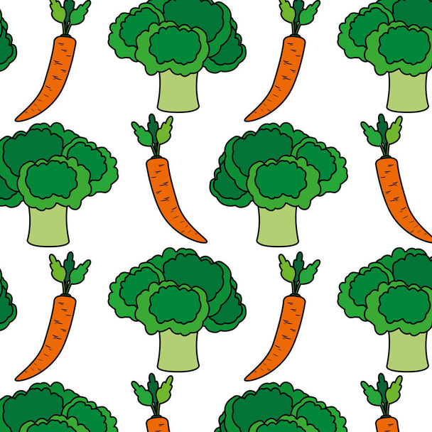 Broccoli and carrot  design - Vector, Image