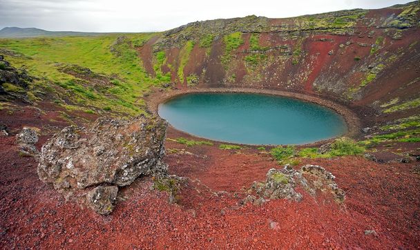 Islandská kráter - Fotografie, Obrázek