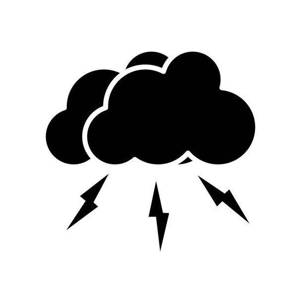 silhouette cloud with nature thunder weather in the sky - Vector, Image