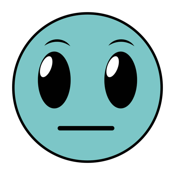 yüz hareketi emoji ifade bilmeden çizgi rengi - Vektör, Görsel