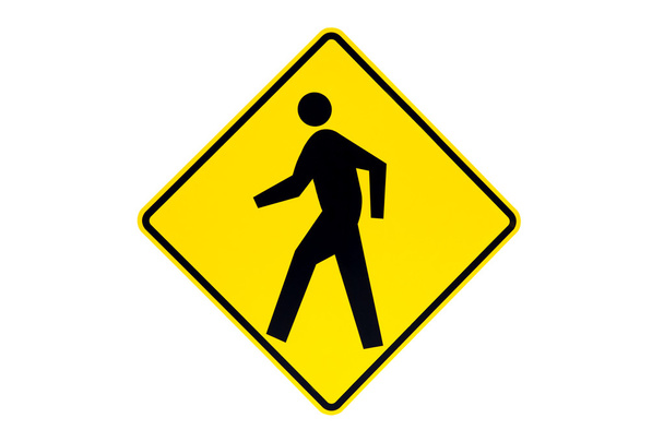 pedestrian crossing sign isolated - Photo, Image