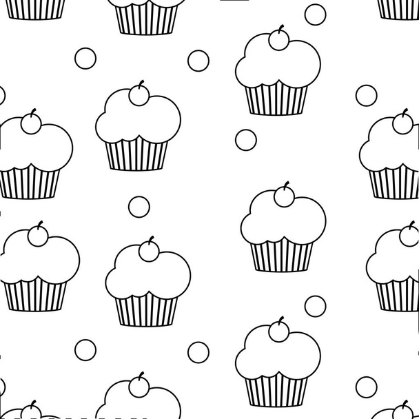 Košíček nd backgroof dezert sladká a pekárna téma izolované design vektorové ilustrace - Vektor, obrázek