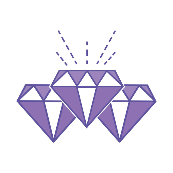 dupla cor diamantes de cristal e pedras preciosas
 - Vetor, Imagem