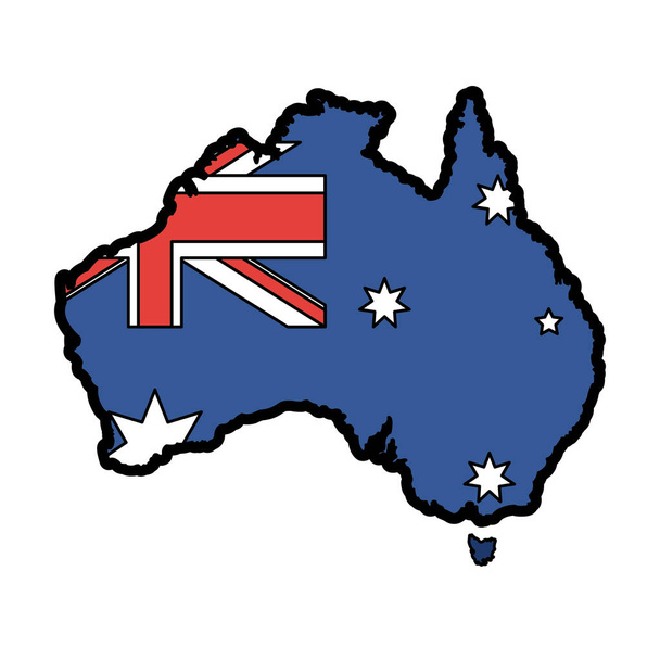 Projekt mapy australijski - Wektor, obraz