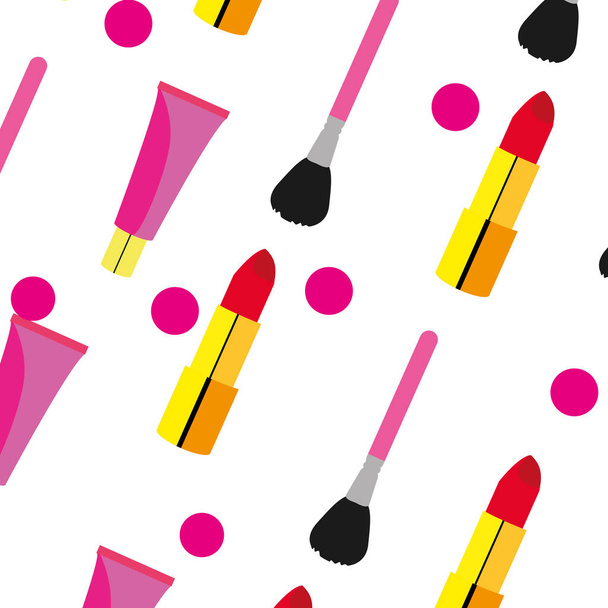 Lipstick creme e escova de fundo
 - Vetor, Imagem