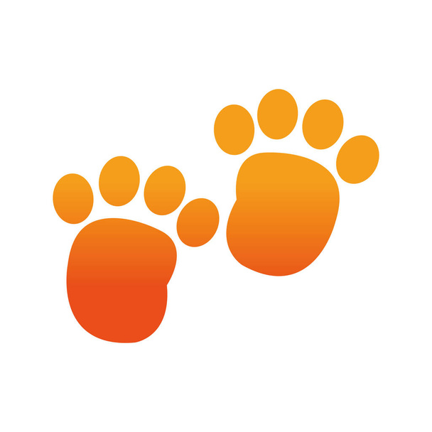 empreinte humaine orange avec des orteils marque signe
 - Vecteur, image