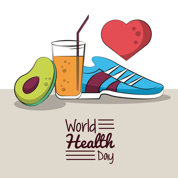 世界健康日カード - ベクター画像