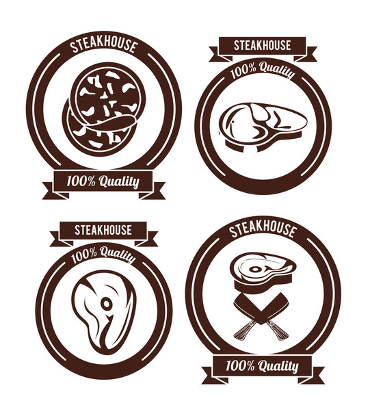 Steakhouse bbq emblems - Вектор, зображення