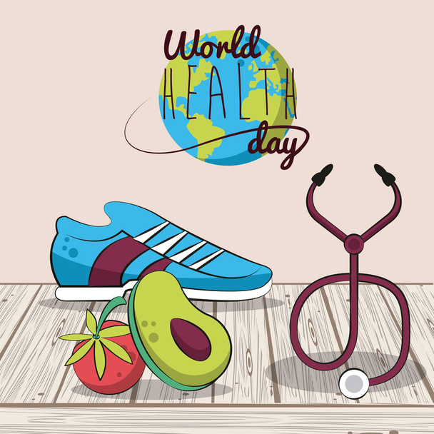 Tarjeta de día saludable del mundo
 - Vector, imagen