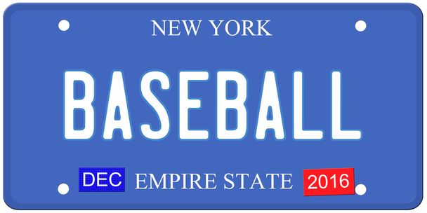Baseball New York-i rendszám - Fotó, kép