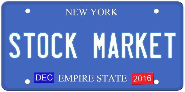 Stock Market New York License Plate - Photo, Image