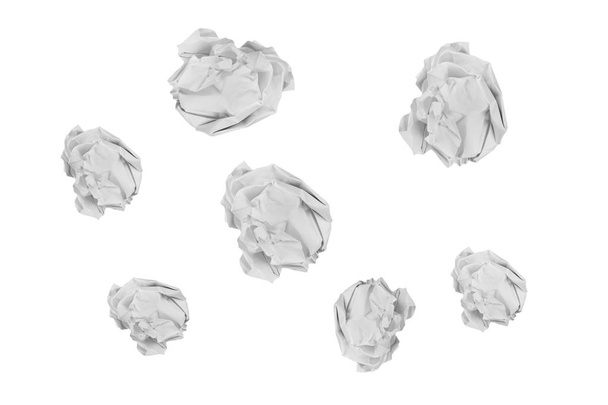 Primer plano de muchas bolas de papel arrugadas
 - Foto, imagen