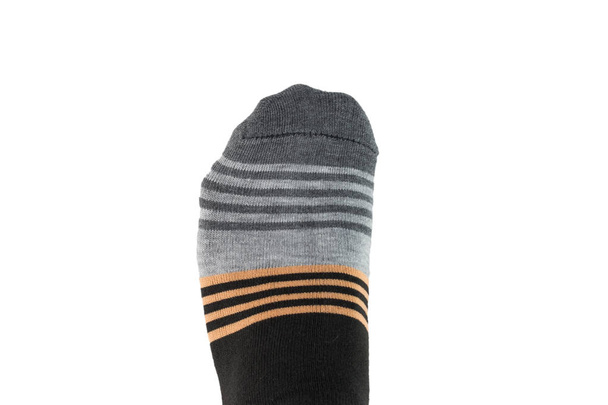 csíkos zokni elszigetelt fehér background - Fotó, kép