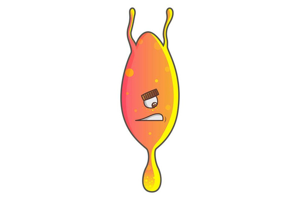 Vector cartoon illustration of cute orange monster irritated. Isolated on white background. - Vektor, Bild