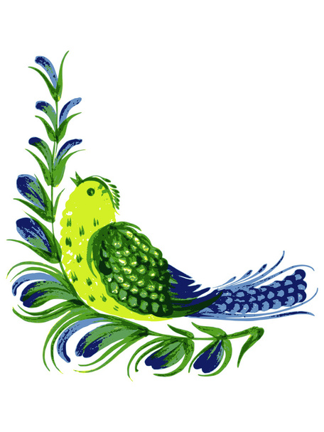 rincón floral decorativo pájaro
 - Vector, imagen