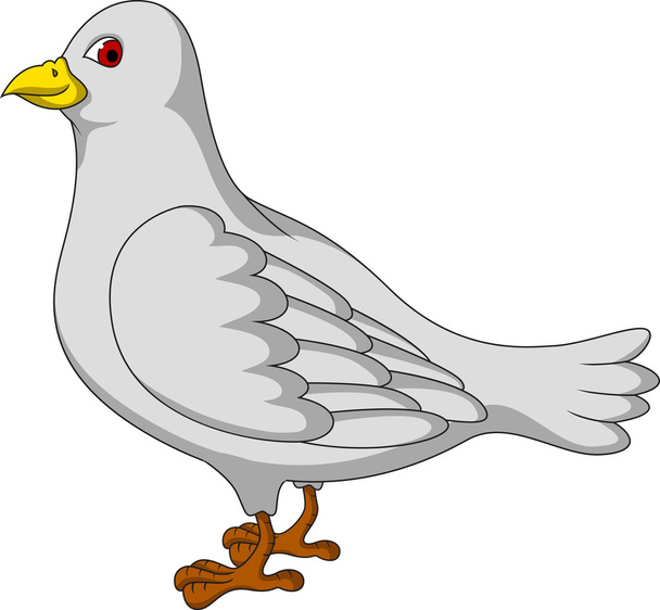 Карикатура на белого голубя
 - Вектор,изображение