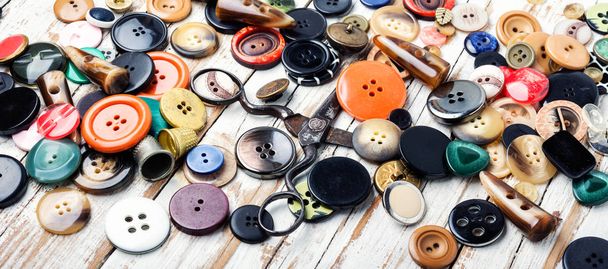 Various sewing buttons and thread - Photo, Image