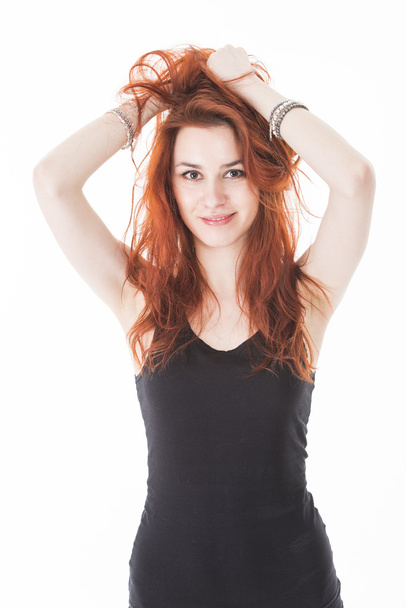 krásná mladá dáma s červenými vlasy - Fotografie, Obrázek