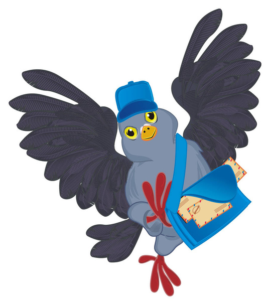 funny blue dove like a postman - Фото, зображення
