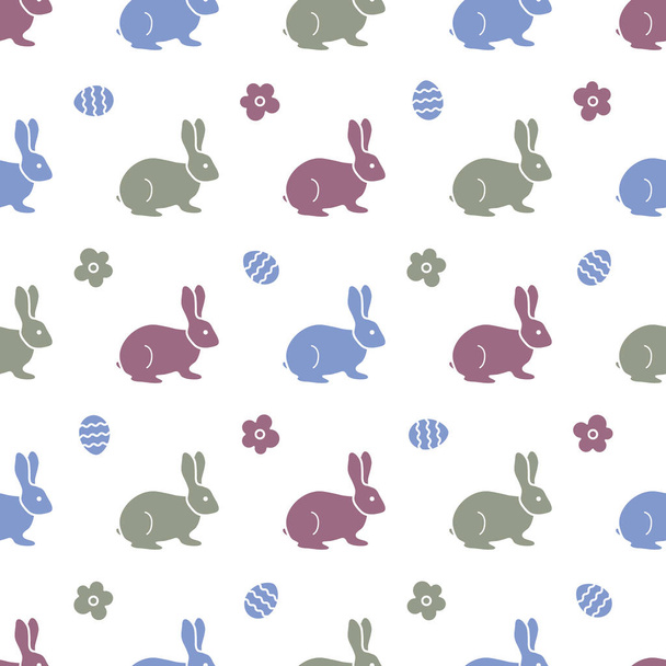 Seamless pattern with Easter Bunny. Rabbits, hares - Wektor, obraz