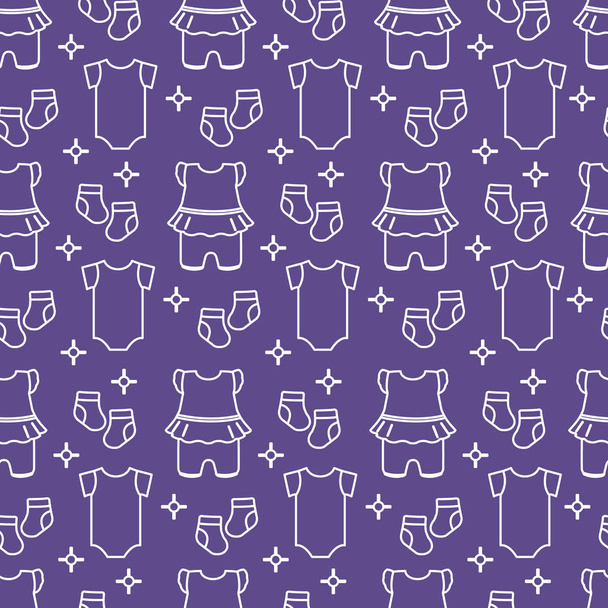 Seamless pattern with baby clothes. - Vektor, kép
