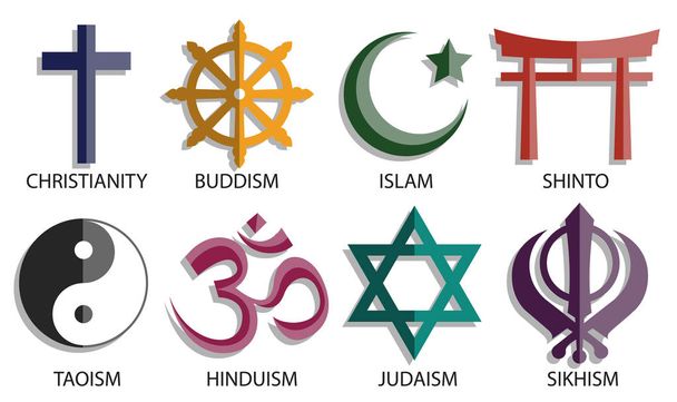 mondo religione simbolo icona set
 - Vettoriali, immagini